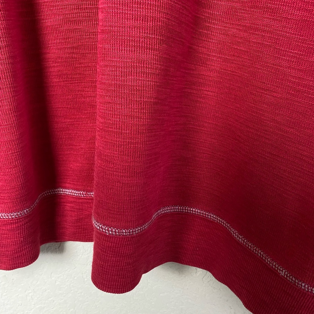 SOLDTommy Bahama Sweater Red 1/4 Zip Mock Neck Pullover Cotton Size XXL - Picture 9 of 11